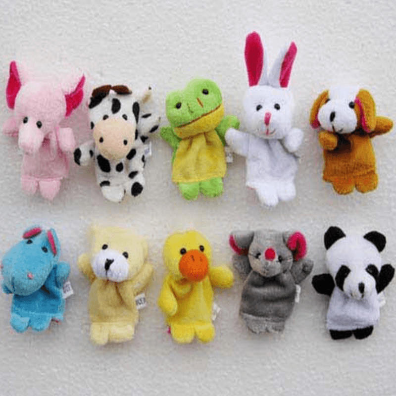 Marionnettes à doigts familiales en tissu doux, poupées d'animaux, jouets à main pour bébés, cadeau éducatif pour enfants