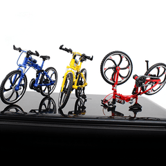 Modelo de bicicleta en miniatura a escala 1:10, bicicleta de montaña plegable que se puede abrir, modelo de aleación para carreras con curvas