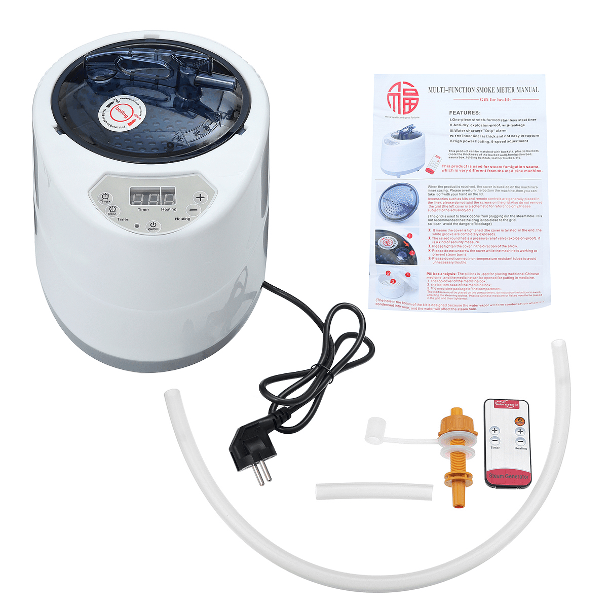 Machine de fumigation 2,0/2,5 L Générateur de vapeur domestique Tente de spa Sauna Thérapie corporelle