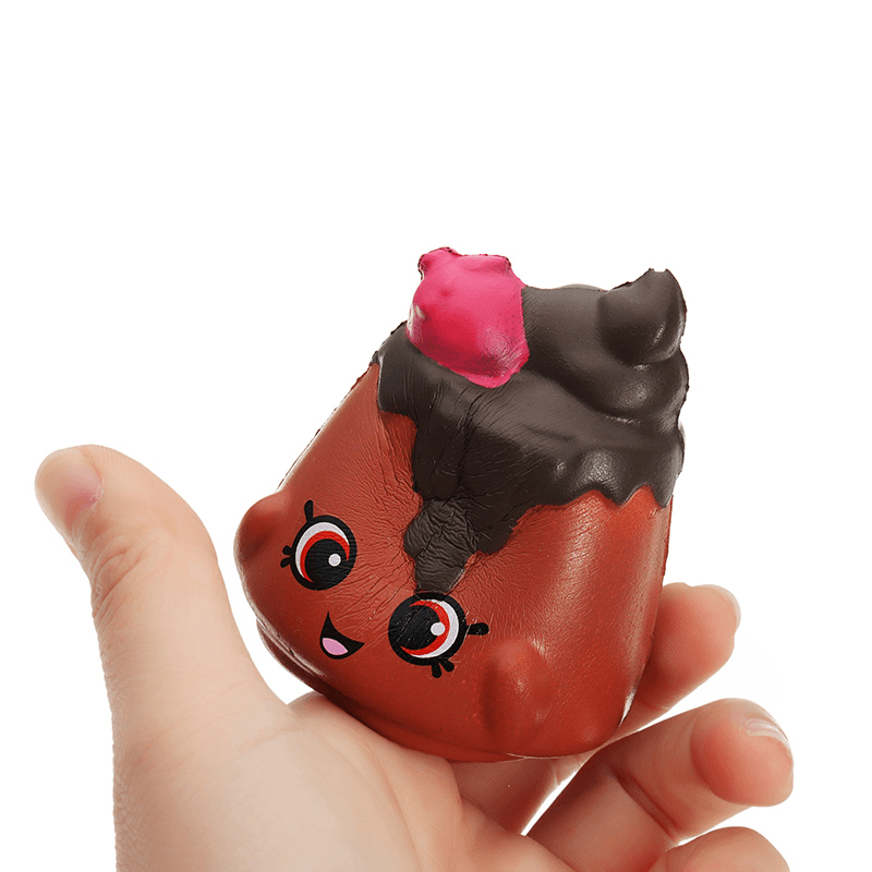 2Pcs Chocolate Pudding Squishy 6.5*3.5Cm Slow Rising Soft Collection Gift Decor Toy