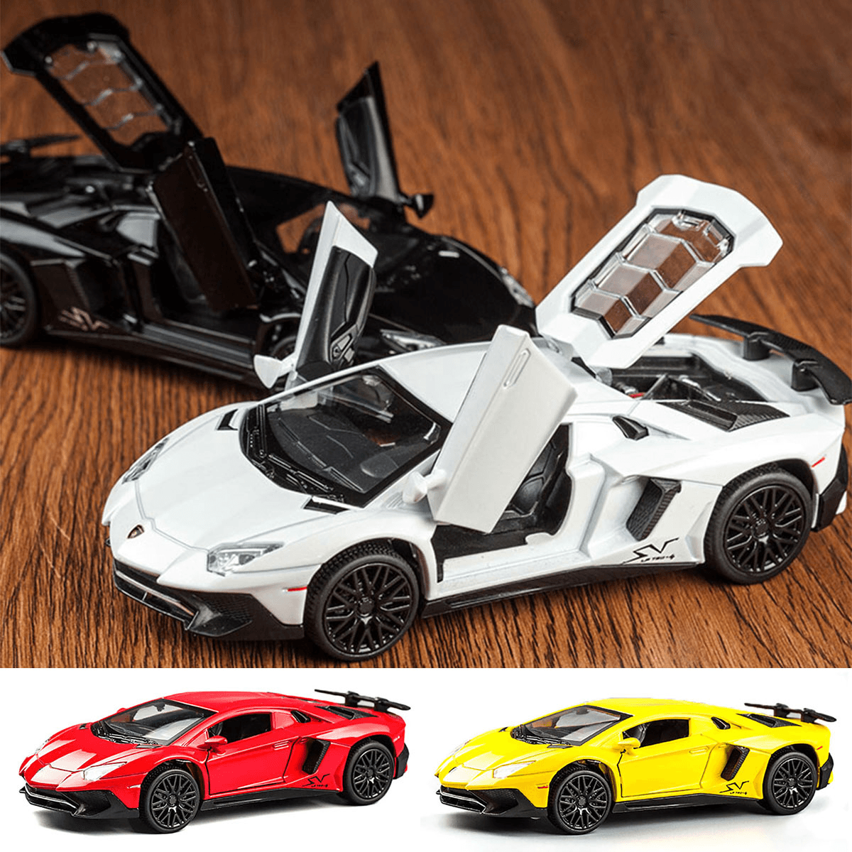 Lamborghimi Aventador SV LP750-4 - Coche de juguete de aleación de metal fundido a presión, modelo de coche para regalo de niños