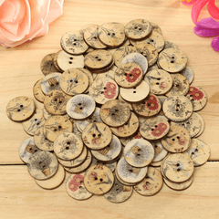 100Pcs Mixed Color Wooden Flower Sewing Buttons DIY Craft Bag Hat Clothes Decoration Sewing Button