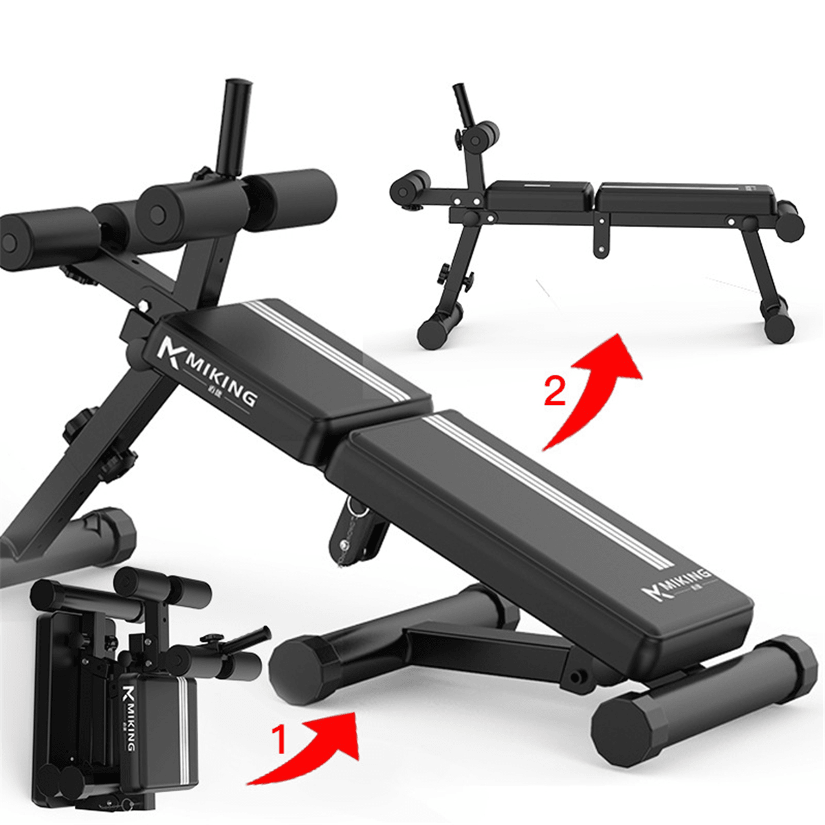 Banco de abdominales ajustable AB Flat Incline Decline Entrenamiento abdominal Crunch