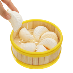 7Pcs Dumplings Squishy 6CM Slow Rising Collection Gift Soft Toy with Steamer Cover