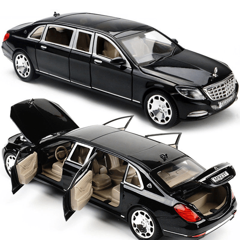 Modelo de coche de metal fundido a presión S600 Limousine 1:32 20,5 X 7,5 X 5 cm Coche en caja negro