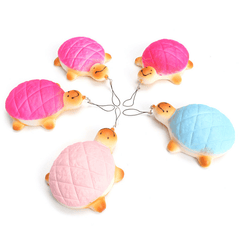 13Cm Soft Kawaii Cute Little Turtle Phone Bread Bun Squishy Charms with Rope Random Color