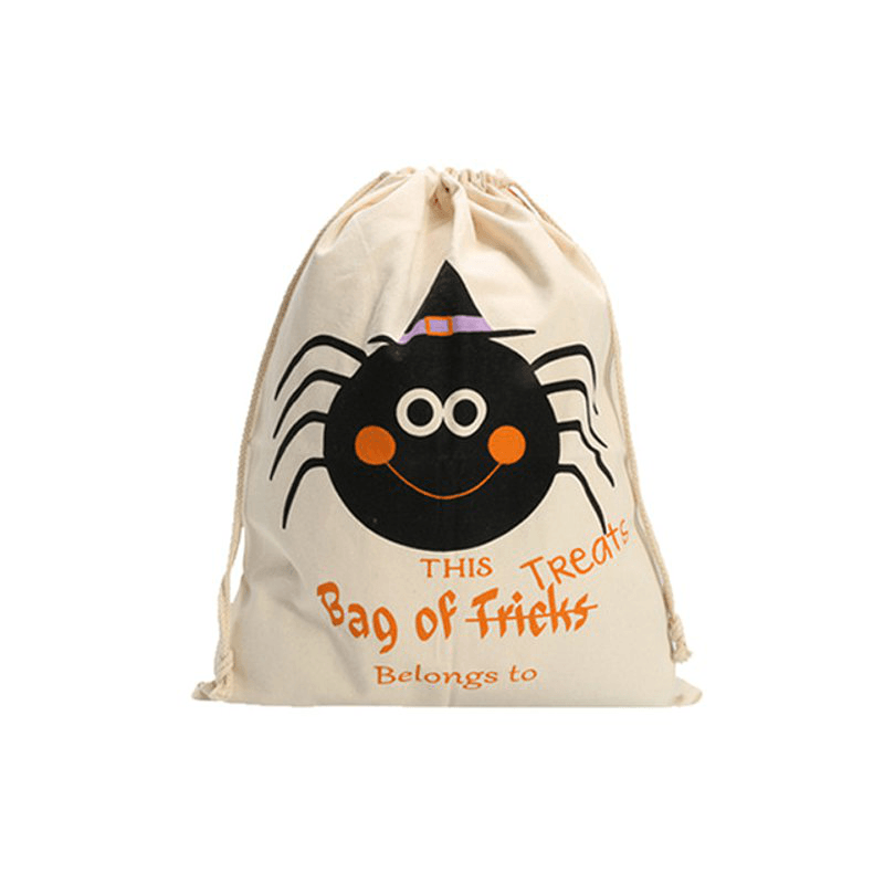 Sacs en toile pour citrouille d'Halloween Sac à cordon de serrage Beam Port Sacs cadeaux pour bonbons