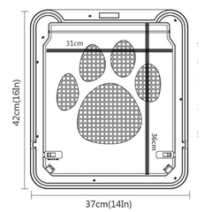 Puerta mosquitera para mascotas, de 37 x 42 cm, para perros, gatos, grandes, medianos, con cierre automático magnético ABS