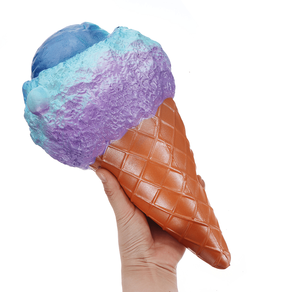 Cono de helado gigante blando de 30 x 16 cm, enorme fruta que se levanta lentamente con embalaje, juguete de peluche gigante