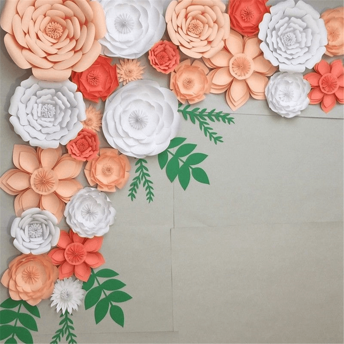 Lot de 2 grandes fleurs en papier pour décoration murale d'anniversaire, fête à faire soi-même