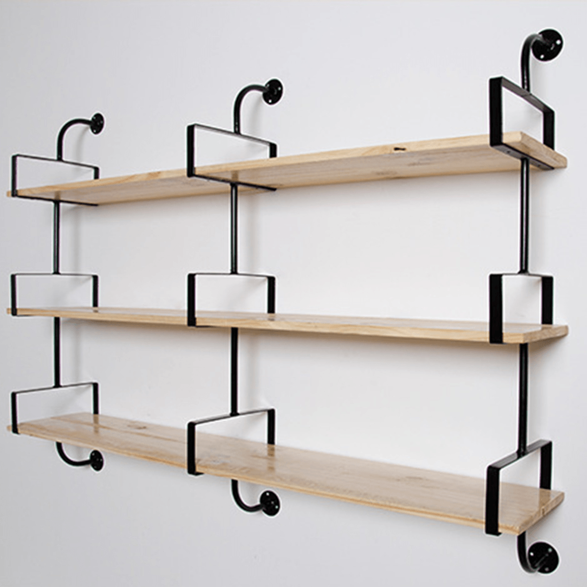 Estantería de pared de 2 piezas, estilo industrial retro, soporte para estantes de almacenamiento, 3 capas, de hierro, para decoración del hogar, cocina, habitaciones de niños