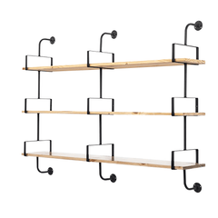 Estantería de pared de 2 piezas, estilo industrial retro, soporte para estantes de almacenamiento, 3 capas, de hierro, para decoración del hogar, cocina, habitaciones de niños