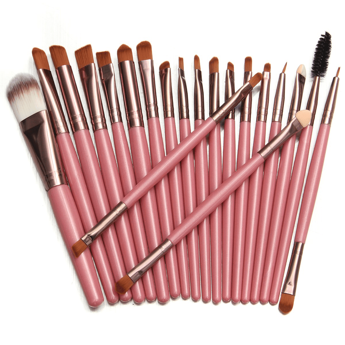 Kit de pinceaux de maquillage 20 pièces pour blush, fond de teint, fard à paupières liquide, eye-liner, poudre cosmétique