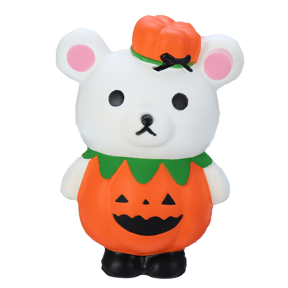 Gigglebread Halloween Pumpkin Bear Squishy 13*9.5*6.5CM Licensed Slow Rising with Packaging