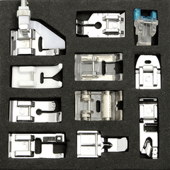 Lot de 11 pieds presseurs universels pour machine à coudre domestique pour Brother Singer Janome