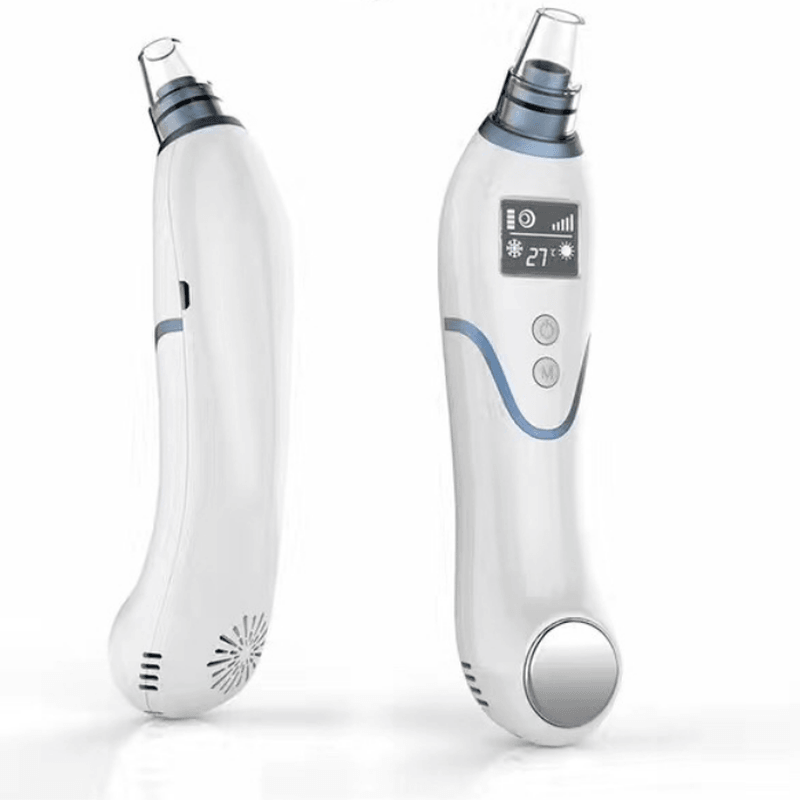 Appareil électrique 2 en 1 pour éliminer les points noirs et l'acné + compresse glacée Instrument de nettoyage de beauté multifonctionnel Outil de nettoyage et de suppression des soins du visage