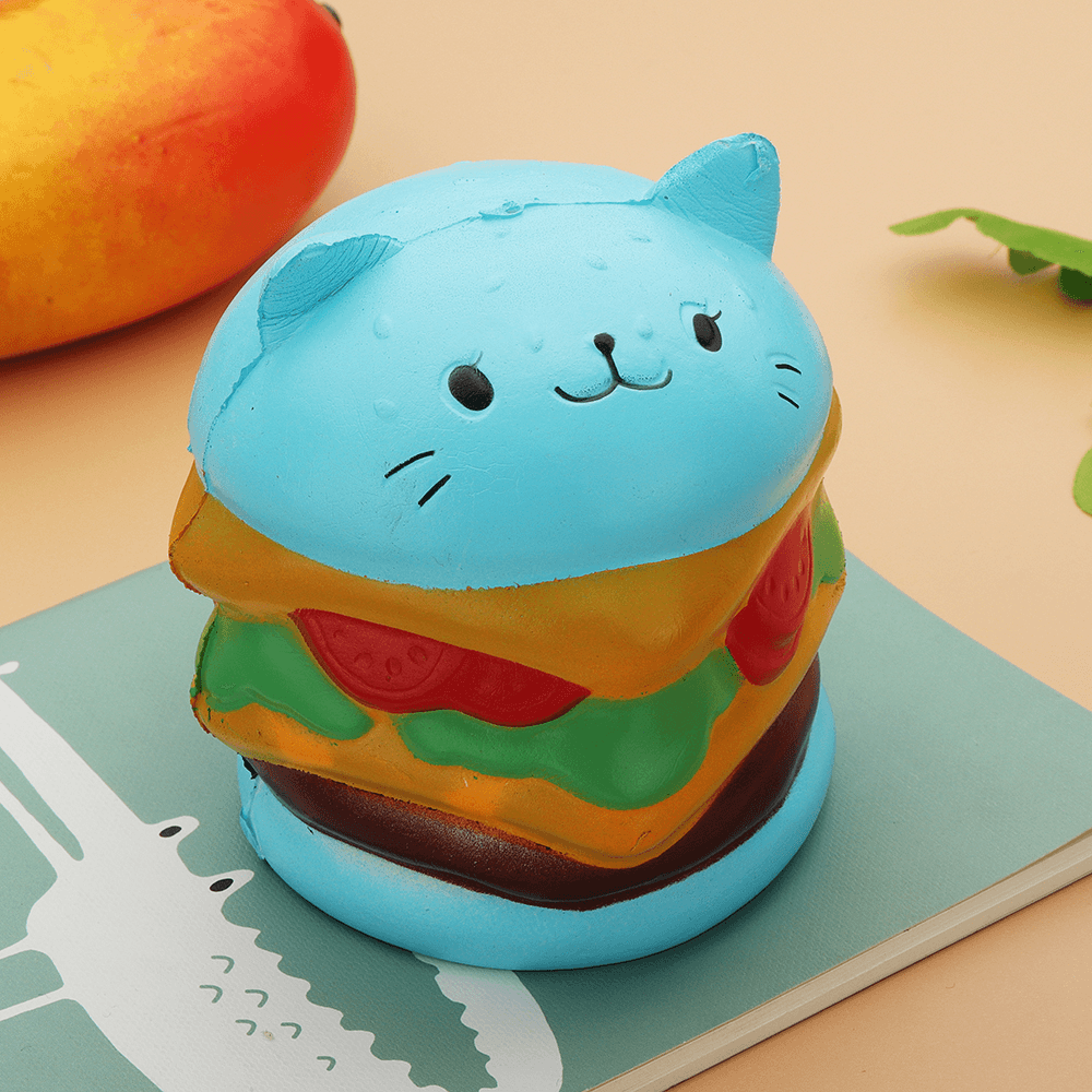 Burger Cat Squishy 10.5*9.5 CM Slow Rising Collection Gift Soft Fun Animal Toy