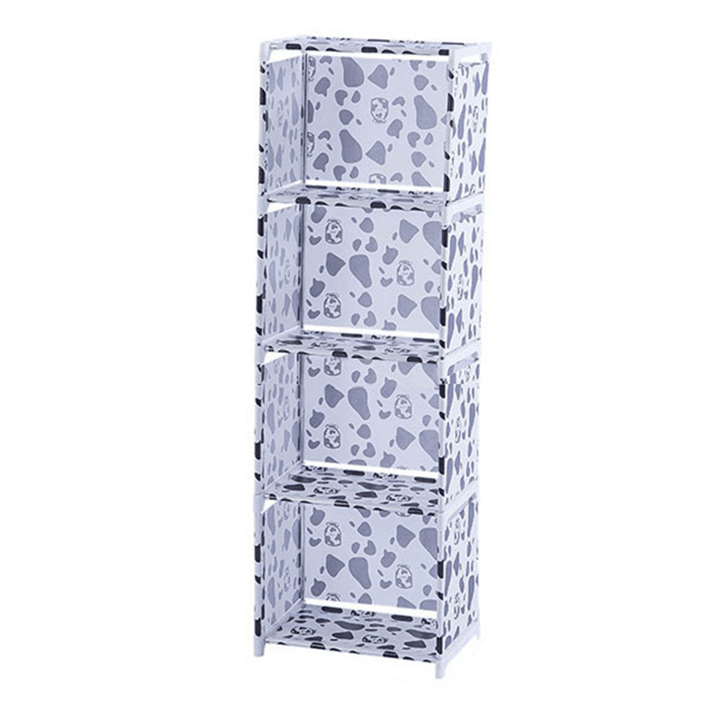 4/5 Layers Fabric Bookshelf Simple Multifunctional Debris Storage Rack Cabinet Files Books Display Shelving Unit DIY Assembled Bookcase