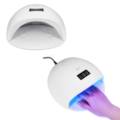 Lámpara UV LED blanca nueva de 72 W con ajuste de tiempo para secado de uñas, herramientas de manicura con gel