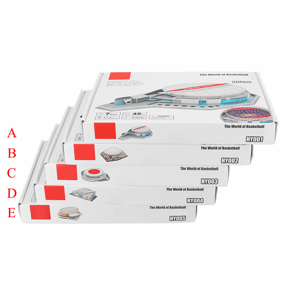 Rompecabezas 3D de papel para armar, modelo de bricolaje, 5 tipos de canchas de baloncesto para juguetes de niños