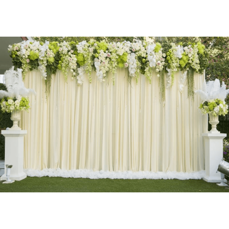 Toile de fond pour photographie de mariage romantique 1,2 x 0,8 m, fleurs, mur, fête, accessoires de décoration en tissu