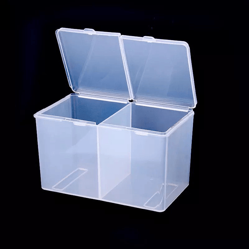 Contenedor de almohadillas de algodón transparente Organizador de cosméticos Soporte de pie para maquillaje y decoración de uñas