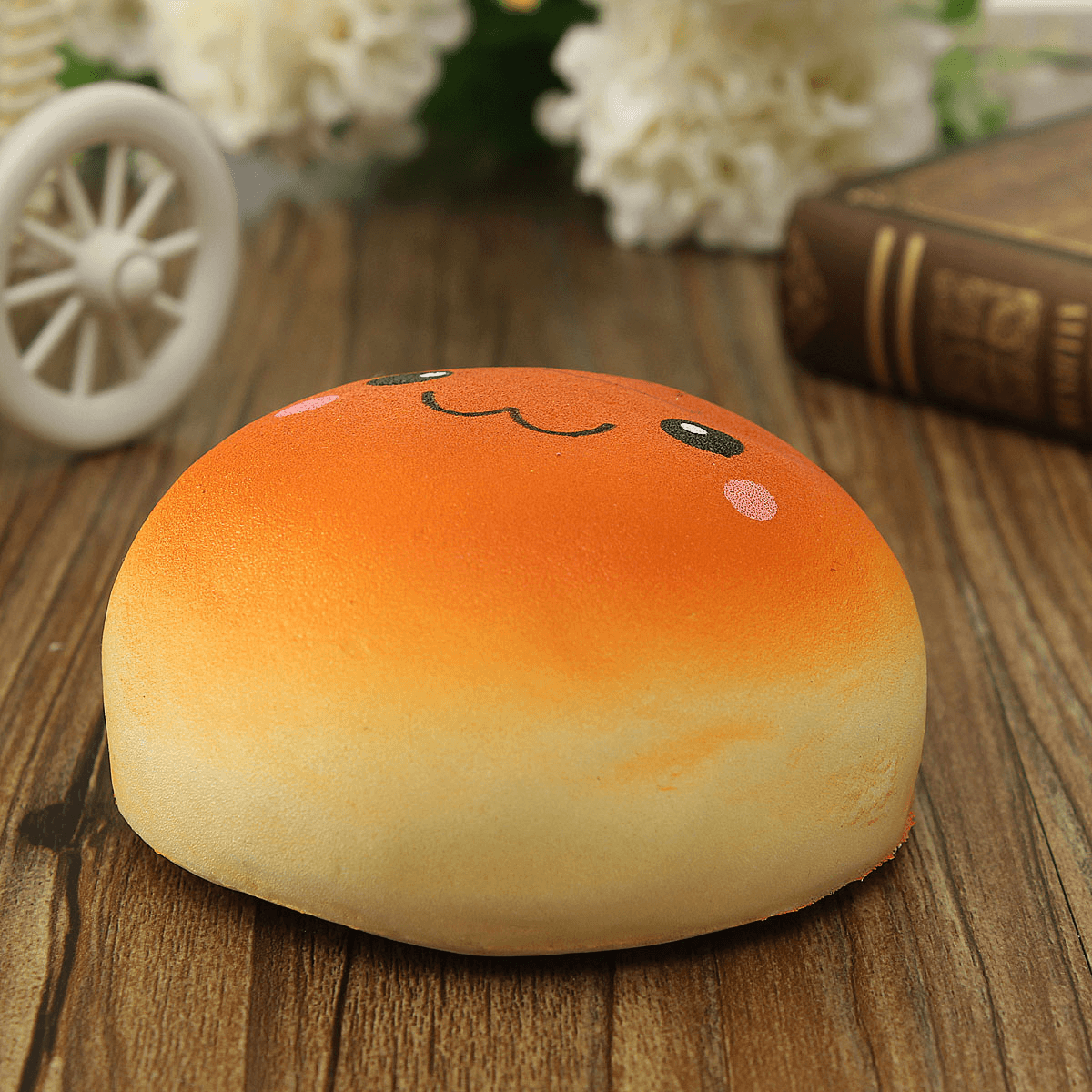 10CM Cute Smiling Expression Kawaii Squishy Bread Keychain Bag Phone Charm Strap