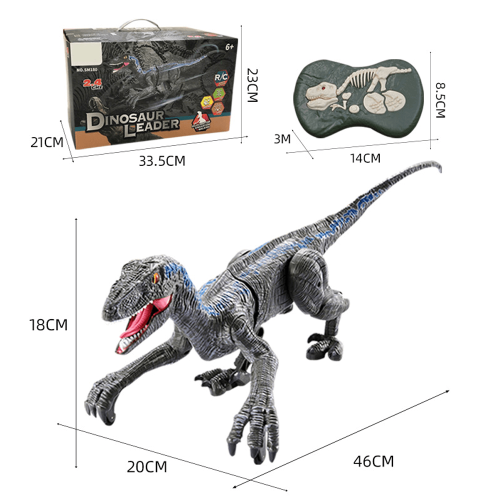 2.4G 5CH RC Raptors Velociraptor Dinosaure Électrique Marche Simulation Animal Télécommande Jurassic Dinobot Modèle avec Son et Lumières Jouet pour Enfants Cadeau