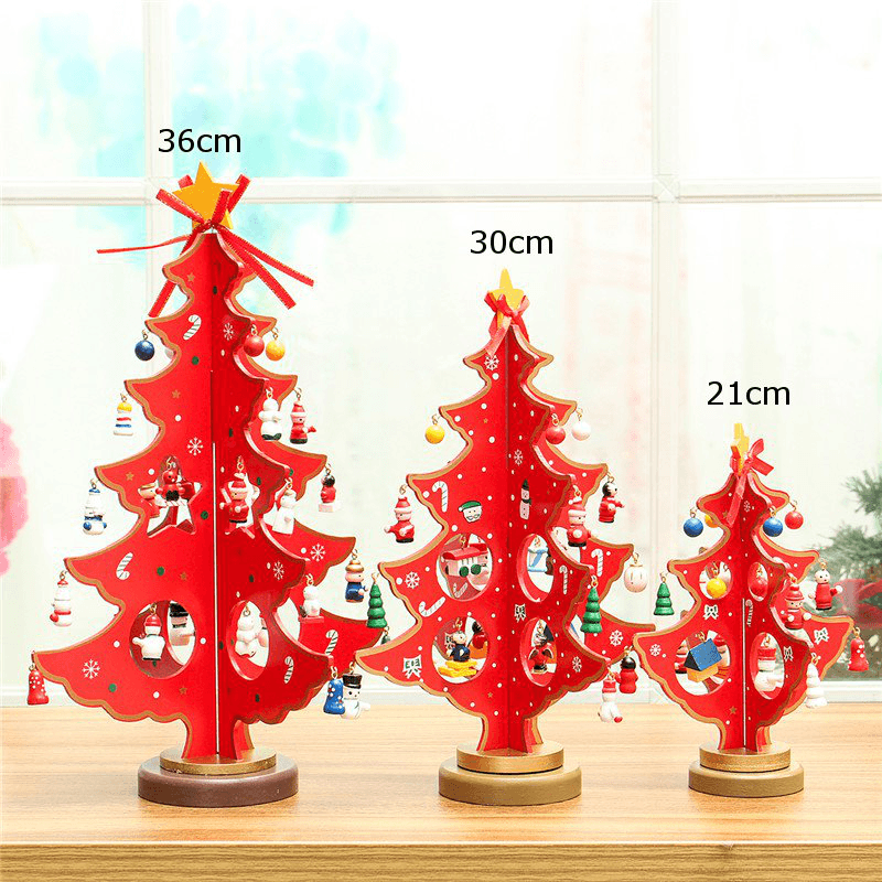 Décoration de table de sapin de Noël en bois 3D à suspendre