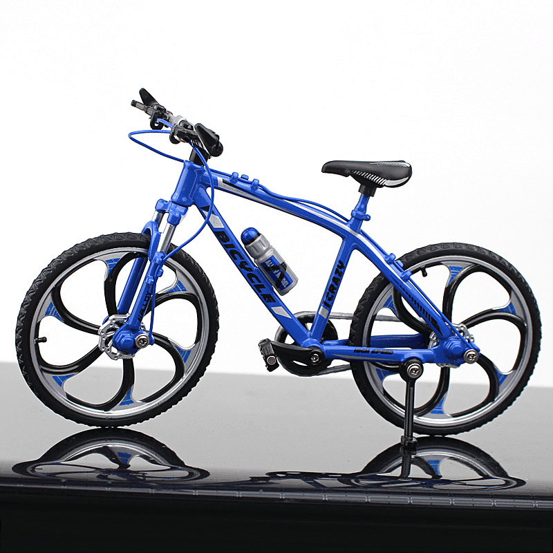 Modelo de bicicleta en miniatura a escala 1:10, bicicleta de montaña plegable que se puede abrir, modelo de aleación para carreras con curvas