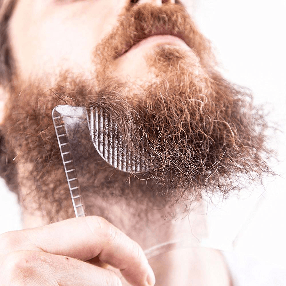 1 plantilla de peine para modelar la barba, recortar y dar forma, guía para afeitado con peine de tamaño completo, herramienta de peinado de diseño innovador