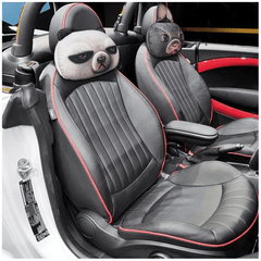 Appuie-tête de voiture 3D Husky confortable et respirant, oreiller de soutien du cou de dessin animé