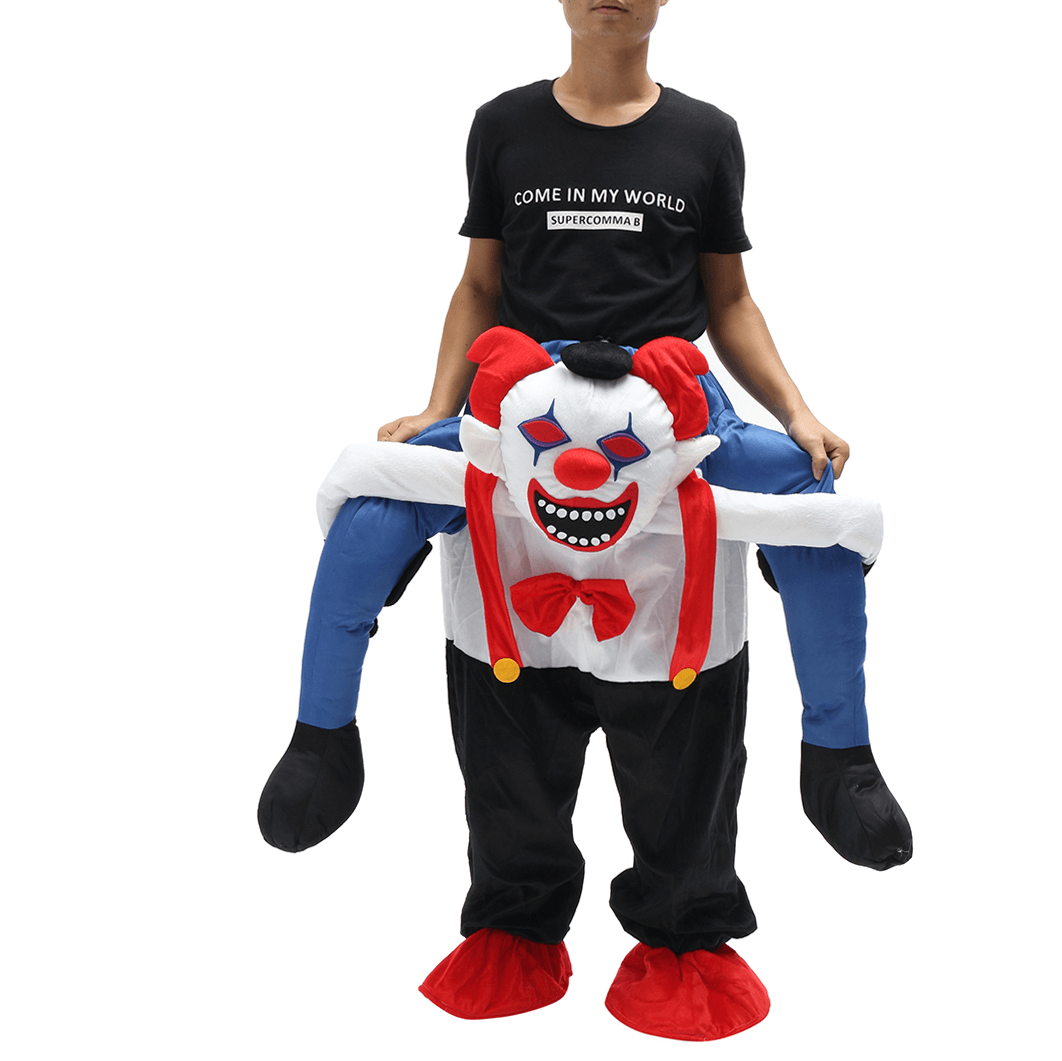 Costume de mascotte unisexe de clown diable et nain Carry Me Fancy Piggy Back Ride on Dress Pantalon de fête