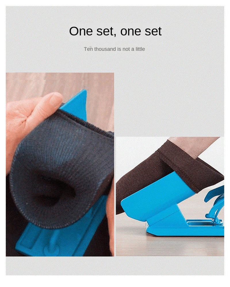 1 kit d'aide à l'enfilage des chaussettes bleu pour aider à enfiler les chaussettes sans se pencher Chausse-pied adapté aux chaussettes Support de pied