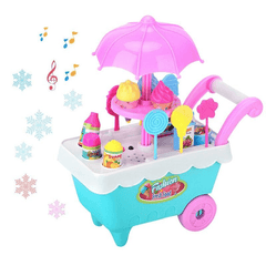 19 PCS Mini Candy Cart Detachable Ice Cream Shop Cart DIY Decoration Toys