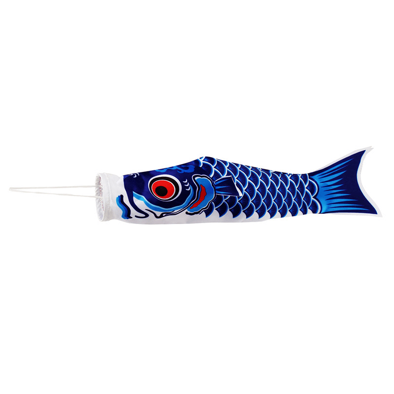 Bandera de carpa Koi Nobori de estilo japonés de 40 cm, manga de viento, pez Koinobori, cometa impermeable, mascota, artesanía, decoración colgante