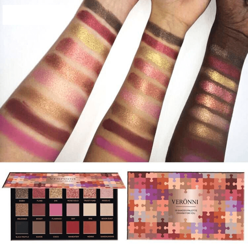 Paleta de sombras de ojos de 18 colores, serie rosa, paleta de sombras de ojos Power, maquillaje de ojos para mujeres, cosmético