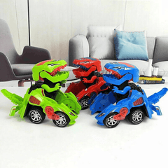 Voiture électrique transformable en dinosaure T-Rex avec lumière et son - Modèle moulé sous pression