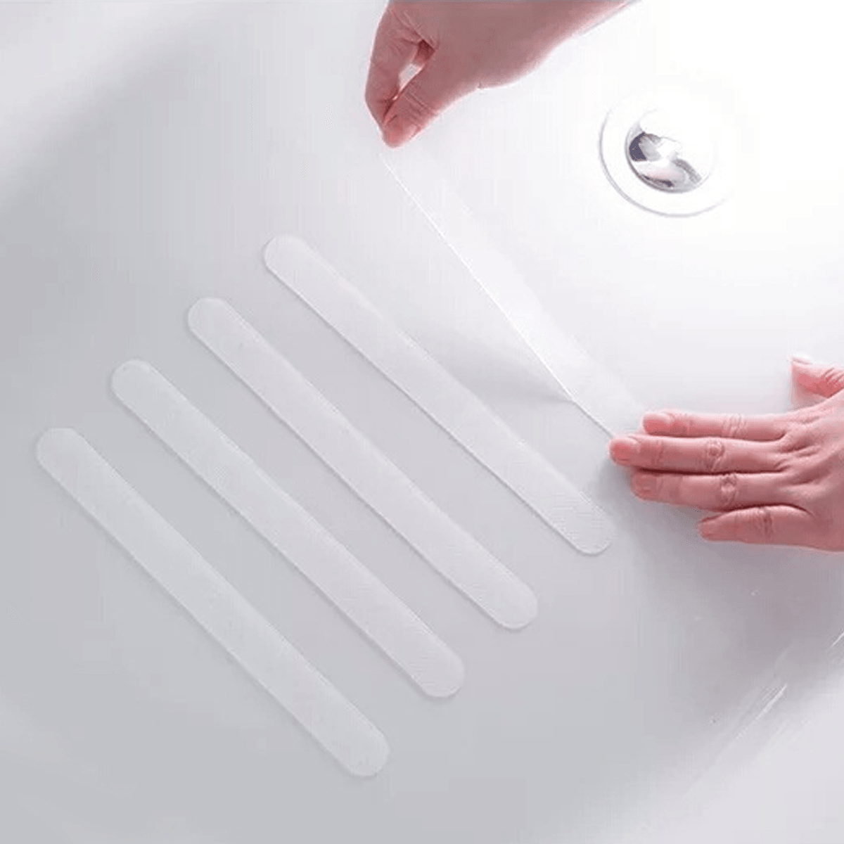 Lot de 12 bandes antidérapantes pour baignoire et douche