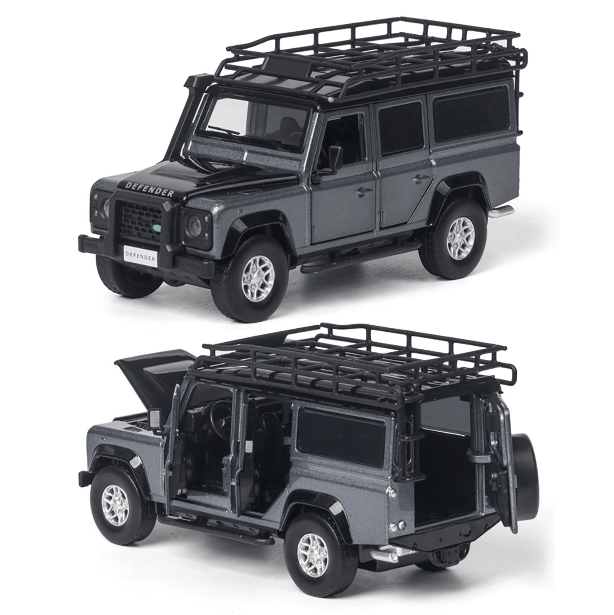 1:32 Alloy Land Rovers Defenders Rear Wheel Pull Back Diecast Car Model Toy with Sound Light for Gift Collection