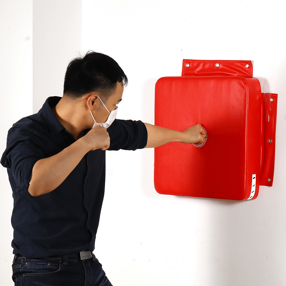 Saco de boxeo para entrenamiento de pared, con almohadilla blanda y objetivo cuadrado, para entrenamiento de fitness, color rojo