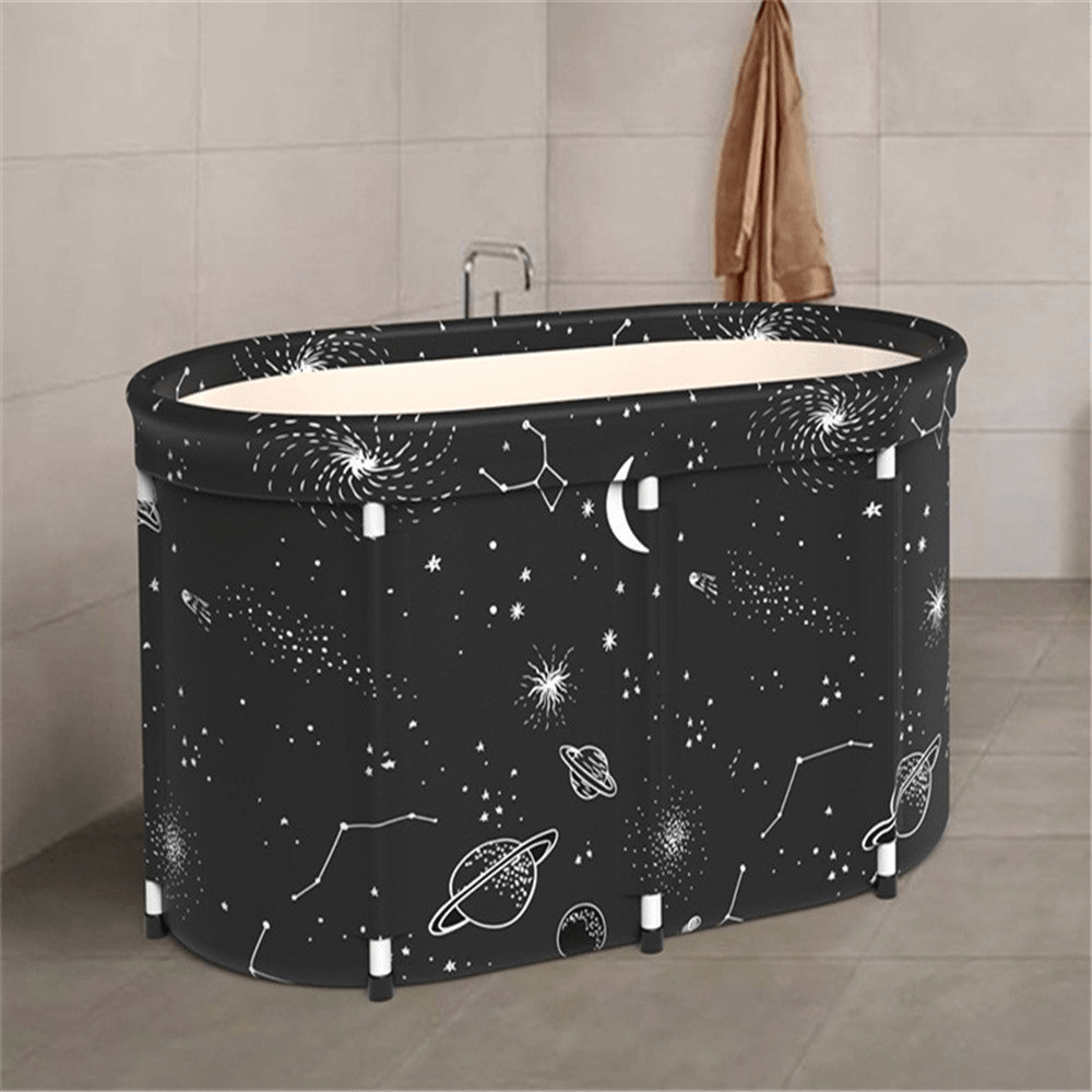 Bath Sauna Adult Folding Bathtub Bath Barrel Household Large Tub Thickened Adult Bath Tub Full Body Hot Tub with Lid Set