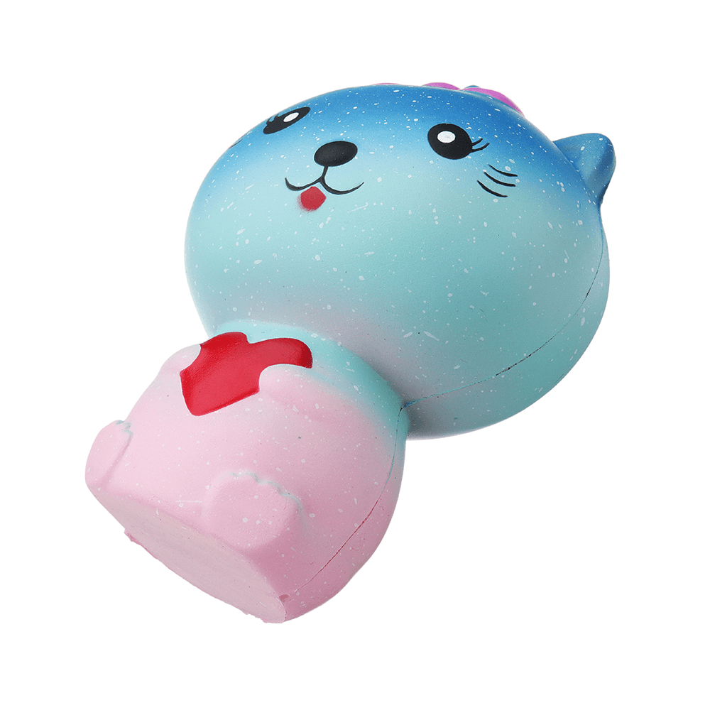 Squishy Chat Galaxy 13*9*7CM Remontée Lente avec Emballage Cadeau Collection Peluche