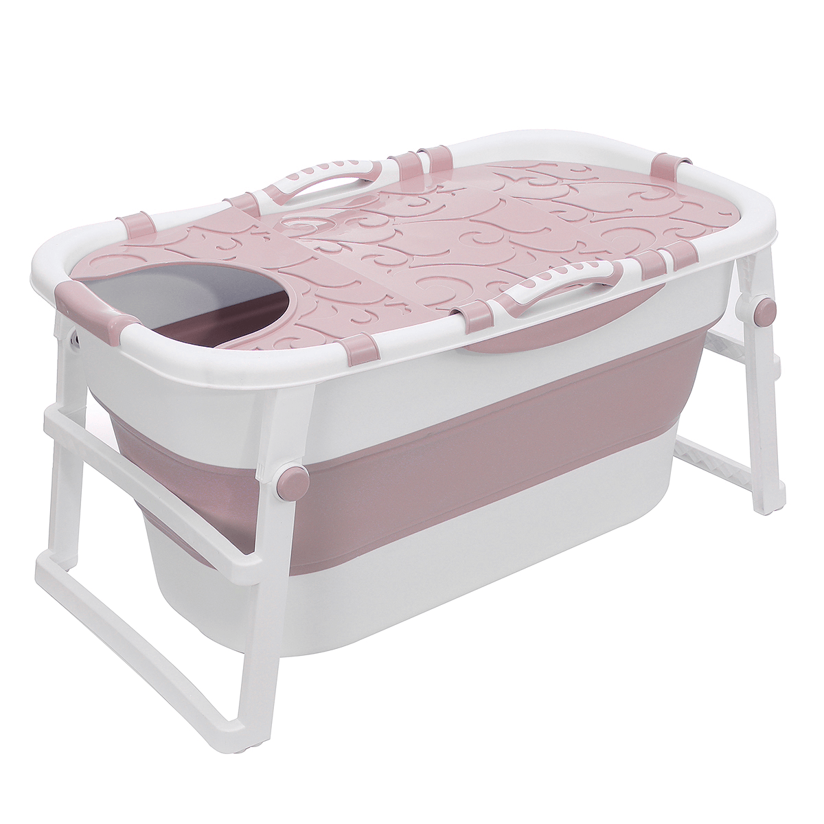 Baignoire pliante portable 107 x 59 x 53 cm pour salle de bain, grande capacité, baignoire spa en PVC