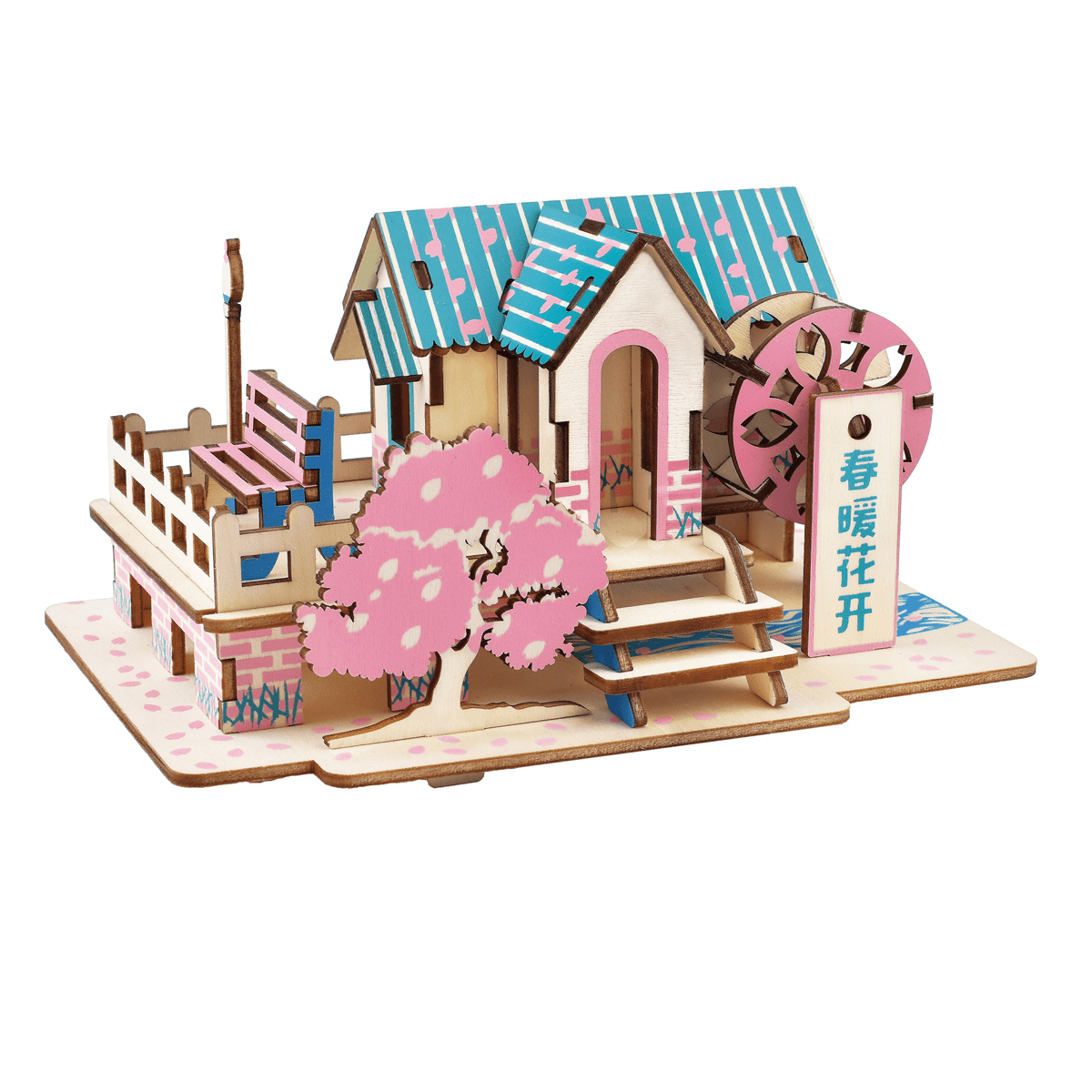 3D Woodcraft Puzzle Assembly House Kit Model Building Educational Toy for Kids Gift