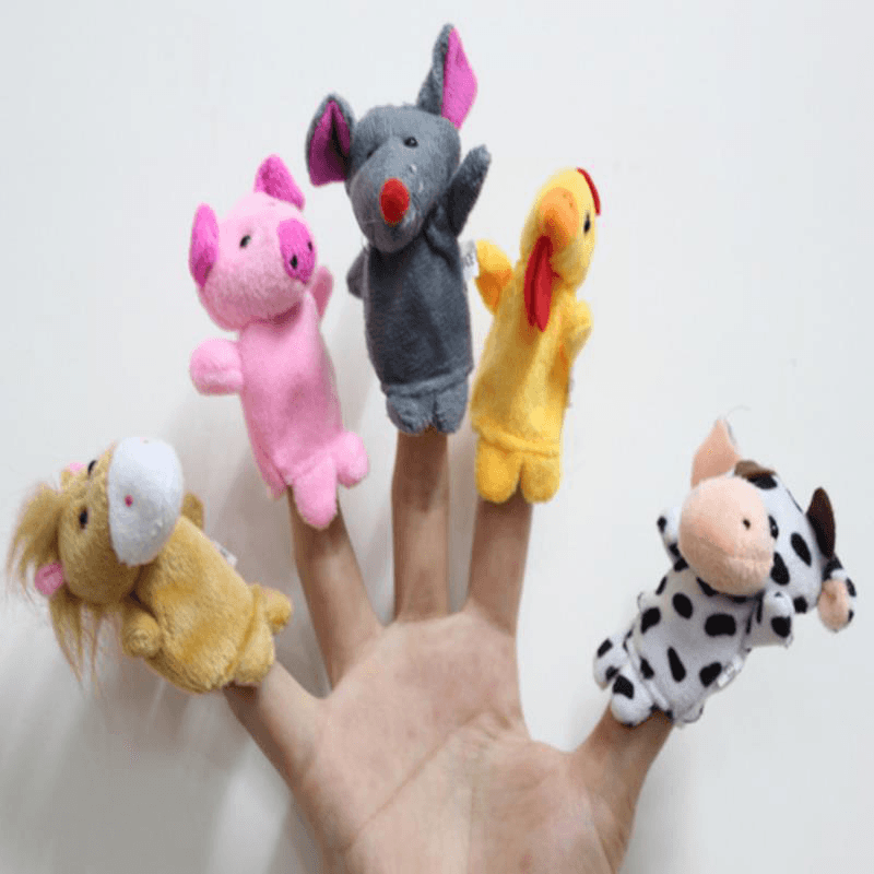 Marionnettes à doigts familiales en tissu doux, poupées d'animaux, jouets à main pour bébés, cadeau éducatif pour enfants