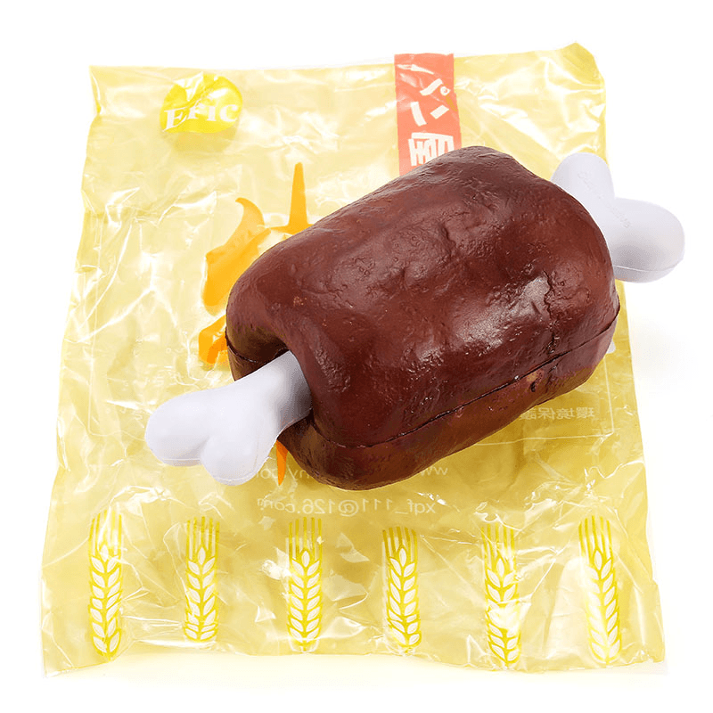 Squishy Ham avec os de viande 19 cm à montée lente Emballage d'origine Collection Cadeau Décor Jouet