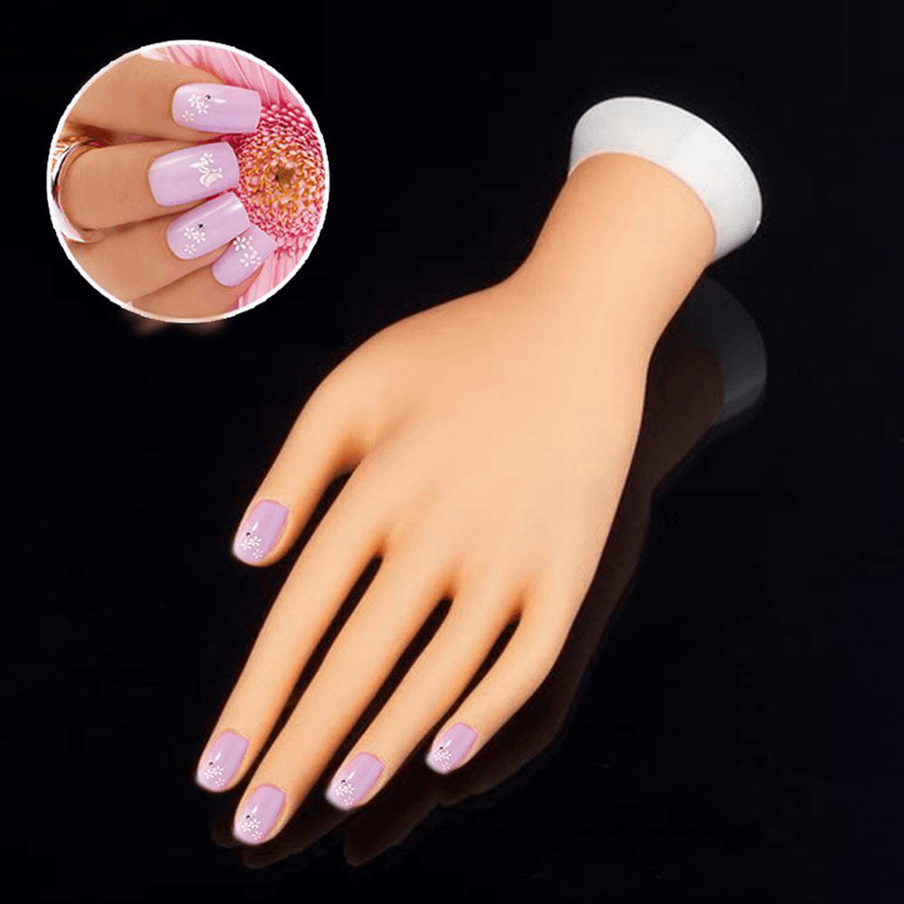 Modelo de práctica de manicura suave y flexible para mesa de entrenamiento de arte de uñas, mano falsa, reutilizable, conveniente para practicar arte de uñas, suave