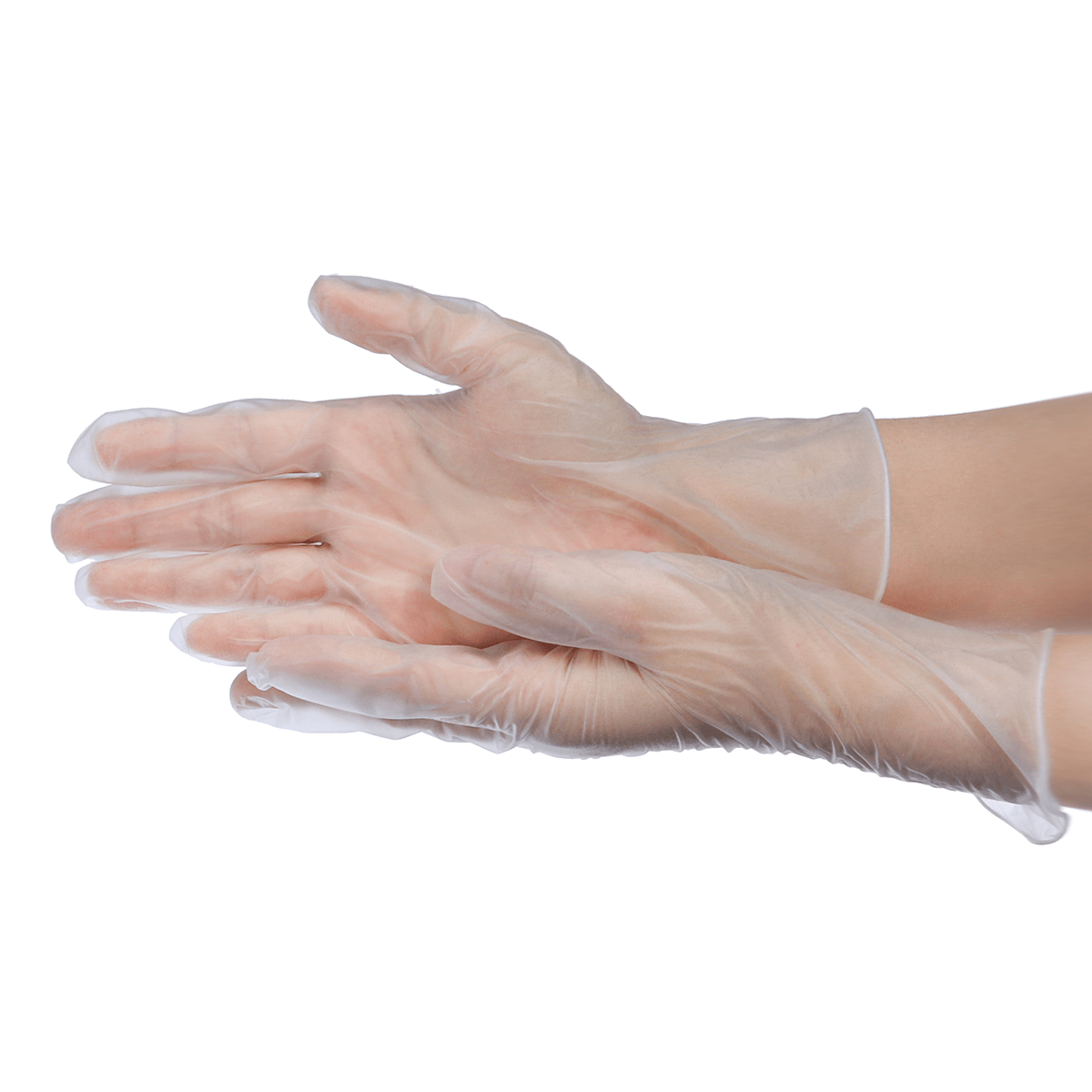 100 guantes médicos desechables de PVC sin polvo para limpieza, cocina, teñido del cabello, lavado de platos, manipulación de alimentos y servicio de alimentos