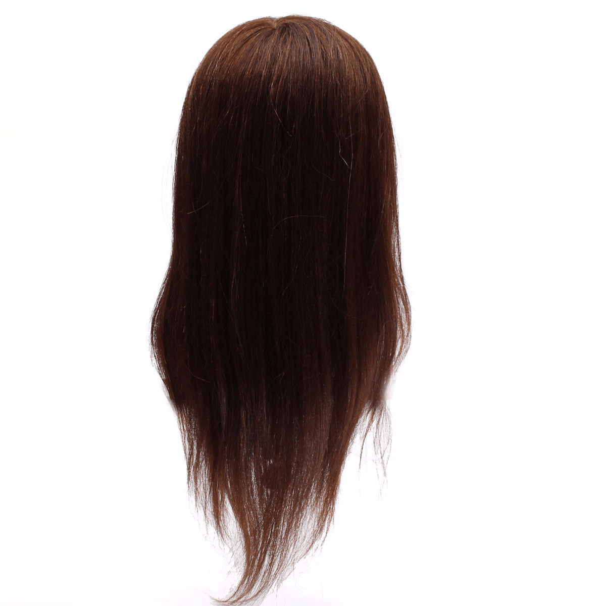 Cabeza de maniquí para entrenamiento de peluquería, de 20" y 90 % cabello humano, color marrón, con pinza para práctica de trenzado